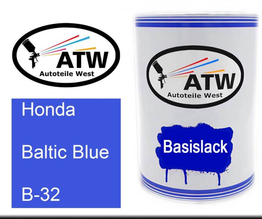 Honda, Baltic Blue, B-32: 500ml Lackdose, von ATW Autoteile West.